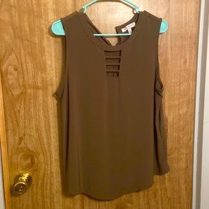 Navy green Dress Tank with cross open chest